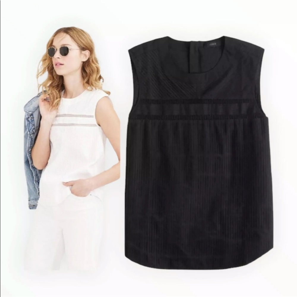 J Crew Womens Solid Black Sleeveless Top Size:0